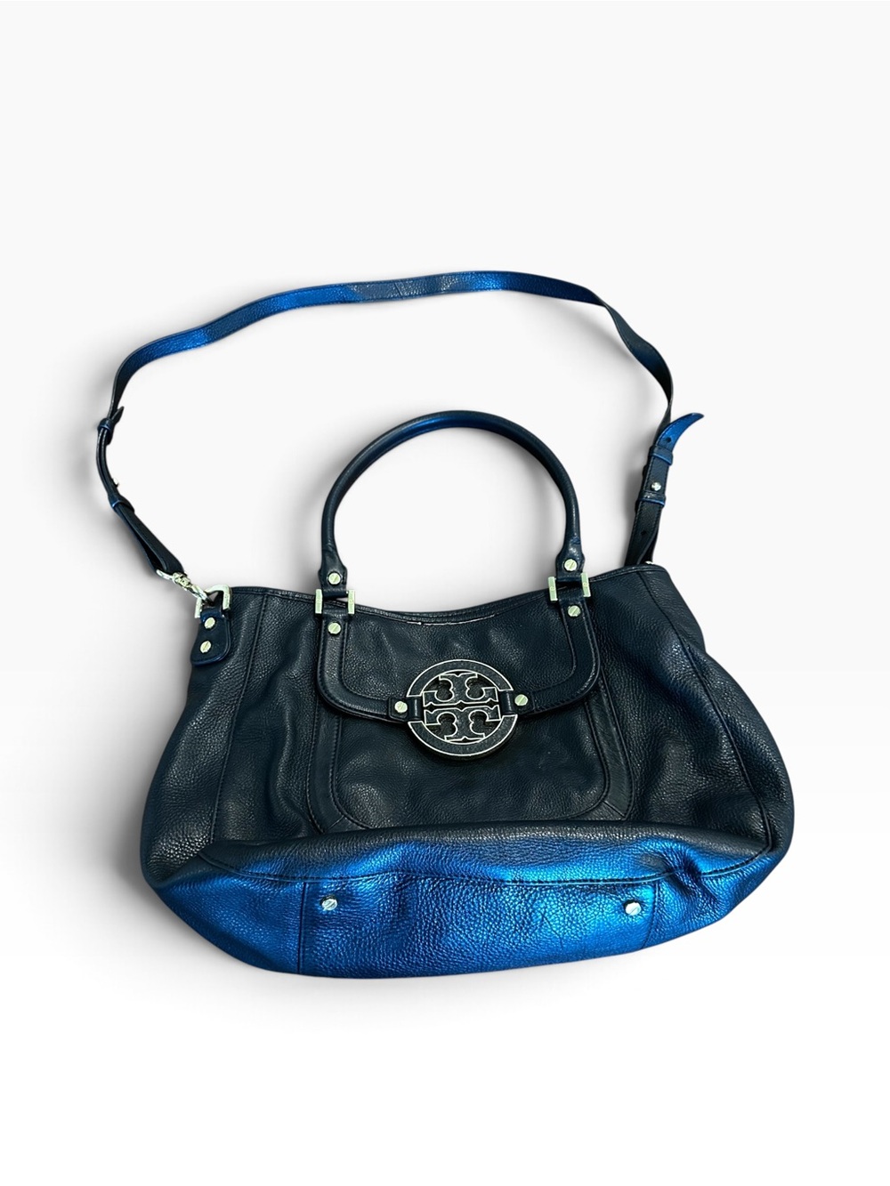 Tory Burch Black Shoulder Bag Pebbled & Dust Bag